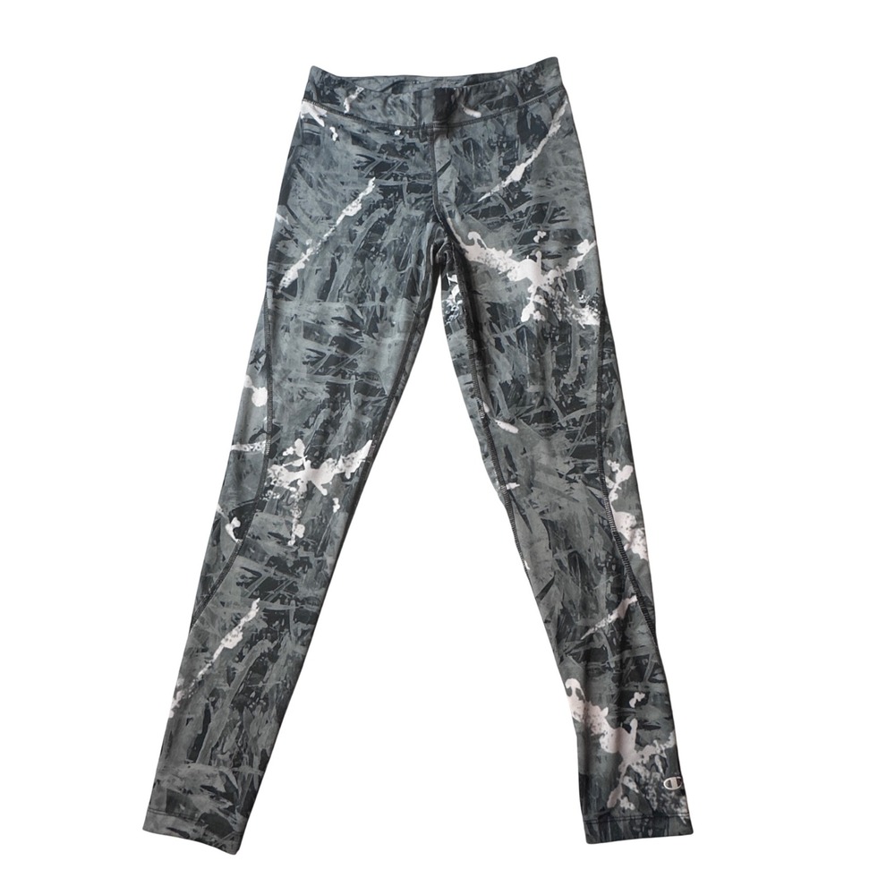 Champion Leggings Womens S Grey‎ PowerTrain Power Flex Abstract Print Athletic